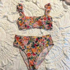 Rifle paper x Summersalt ruffle bikini